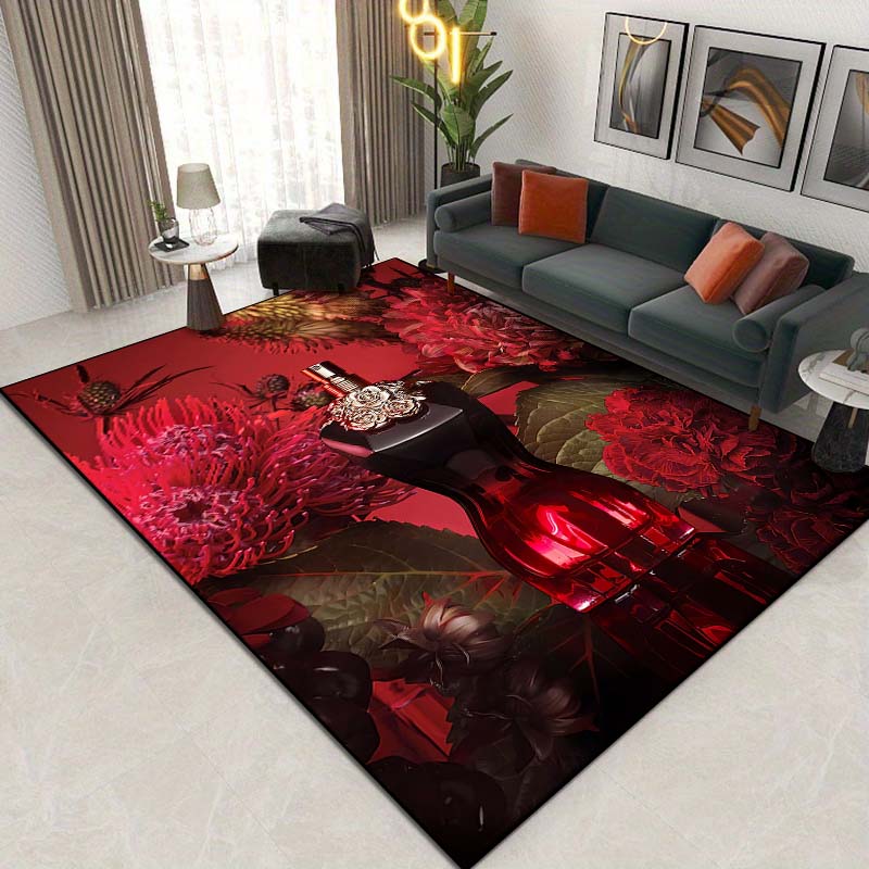 15 Sizes Perfume Bottle Pattern Rug Carpets for Bedroom Living Room Bathroom Mat Creative Door Mat Cloakroom Home Decor Outdoor