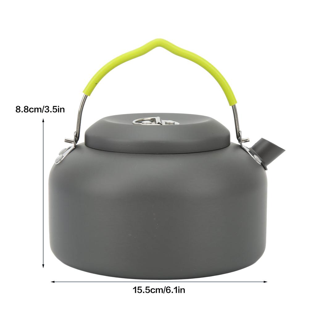 1.3L Camping Kettle Aluminum Alloy Anodizing High Temperature Resistant Heat Insulation Outdoor Tea Coffee Pot