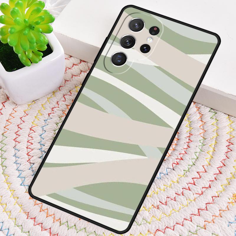 Liquid Swirl Abstract Beige Sage Green Phone Case For Samsung Galaxy Note 10 Pro S26 S25 S24 S23 S22 S21 Plus Ultra Cover