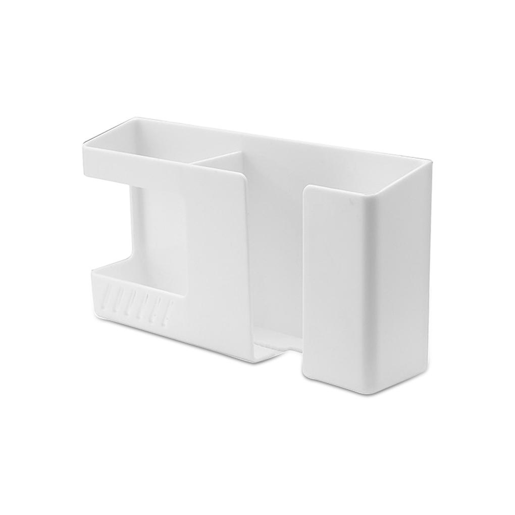 

Коробка для хранения телефона Двойные ячейки Настенный органайзер для мобильного телефона Пластиковый держатель для зарядки и пульта дистанционного управления