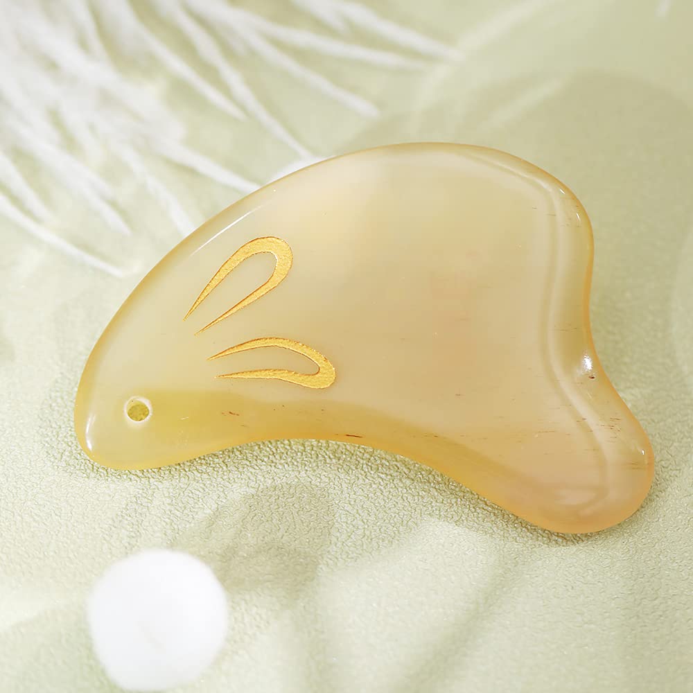 TAN MUJIANG Goat Horn Massage Moon Rabbit Design Board,