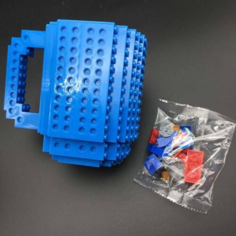 Bunter DIY Bausteinbecher mit 350 ml Fassungsvermögen Plastik-Kaffeetasse im europäischen Stil