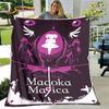 Puella magi madoka magica Kreslená měkká plyšová přikrývka, flanelová přikrývka přikrývka do obývacího pokoje Ložnice Pohovka Pohovka Piknikový povlak