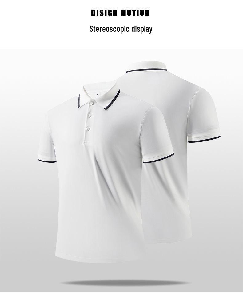 Men's Fashionable Quick-Dry Color Block Polo Shirt with Stand Collar