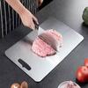 0.17CM Thick 304 Stainless Steel Cutting Board Antibacterial Mildew-proof Household Cutting Board Kitchen Kneading Dough Board