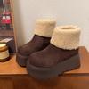 Winter Chunky Platform Thick Bottom Women Snow Boots Fashion Keep Warm Cotton Short Booties Shoes  Mujer