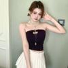 Women's Strapless Hollow Out Bowknot Camisole: Slim Fit, Sexy Bandage Crop Top for Spring/Summer