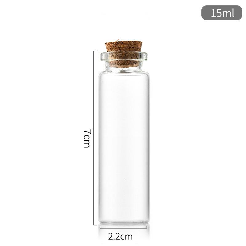 Cork Stopper Lid Transparent Glass Flask Candy Gifts Wishig Drifting Vial Multi Purpose Home Decoration Storage Sealed Bottle