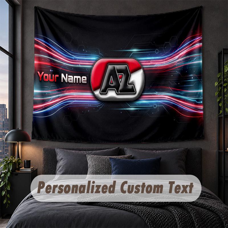 Custom Name Text Tapestry,AZ Alkmaar Decorative Wall Hanging, Background Tapestry For Home Bedroom