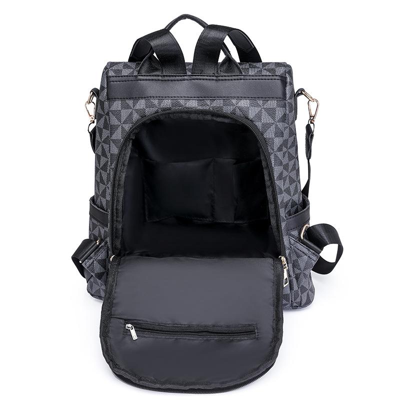 Fashion printed backpack women's new Korean version large capacity retro anti-theft backpack multi-purpose leisure travel bag