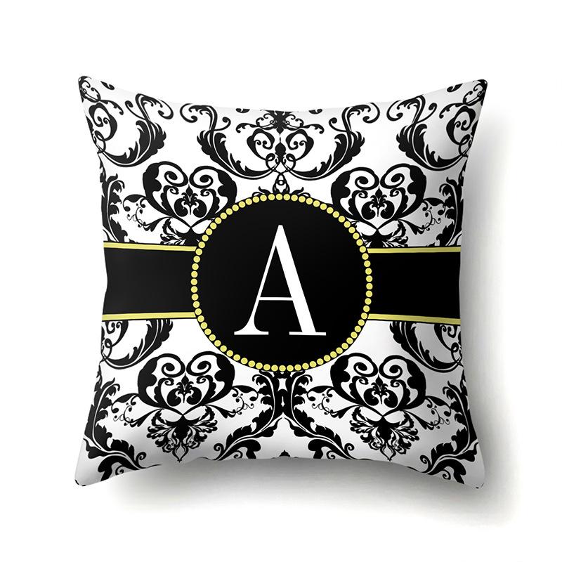 Polyester Pillow Case Home Decoration Geometric Print 26 English Letters Bedside Cushion Cover