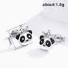 CAOSHI Cute Teen Girl Dainty Stud Earrings with Panda Shape Design Exquisite Lady Daily Wearable Accessories Chic Animal Zircon