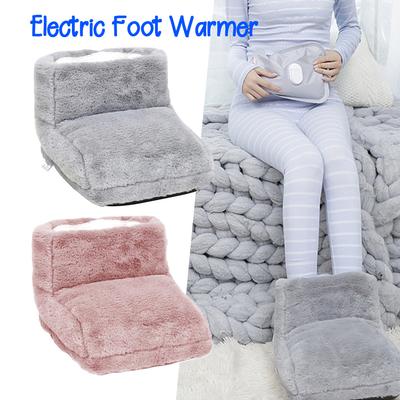 Electric Foot Warmer Foot Heating Pad Washable Foot Warming Mat Detachable Feet Warmer Shoe Soft Plush for Home Bedroom Sleeping