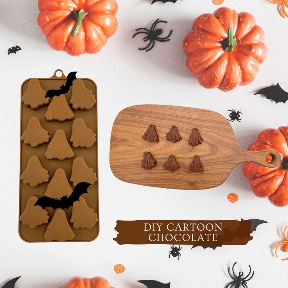 Halloween Ghost Pumpkin Silicone Mould Candy Wax Melt Ice Jelly Chocolate Mold