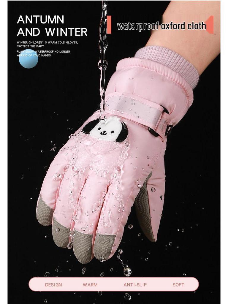 Windproof Waterproof Fleece-Lined Touchscreen Winter Ski Gloves for Kids, Women, Men - Ideal for Outdoor Activities