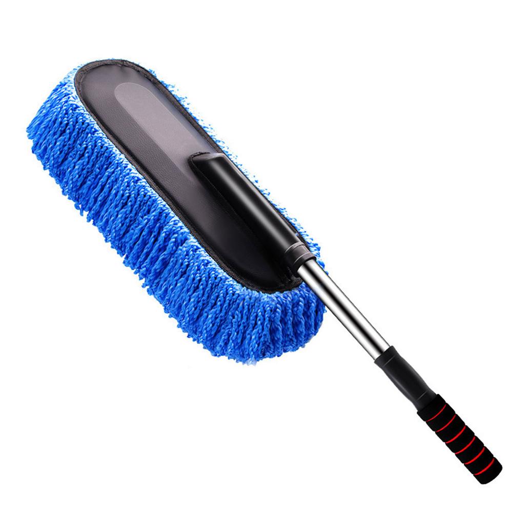 Car Duster Multifunctional Extendable Handle Soft Auto Exterior Interior Dusting Cleaning Brush Blue