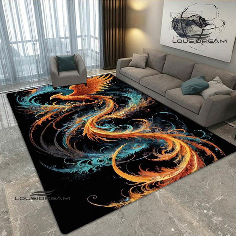 3D Phoenix Printed Carpet Kitchen Mats Non -slip Carpet Outdoor Carpets Area Rug Bedroom Decor Pink Room Decor Birthday Gift