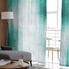 Abstract Modern Line Water Green Bedroom Transparent Sheer Curtains Holiday Decoration Window Voile Tulle Curtain