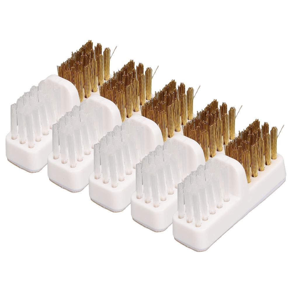 5pcs Copper Wire Bristles Drill Bit Cleaning Brush For Home Use