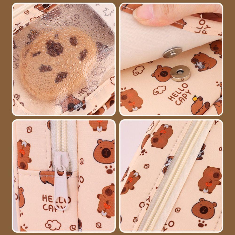 Multi Layer Pen Bag Capybara Stationery Organizer New Stationery Storage Bag School Office