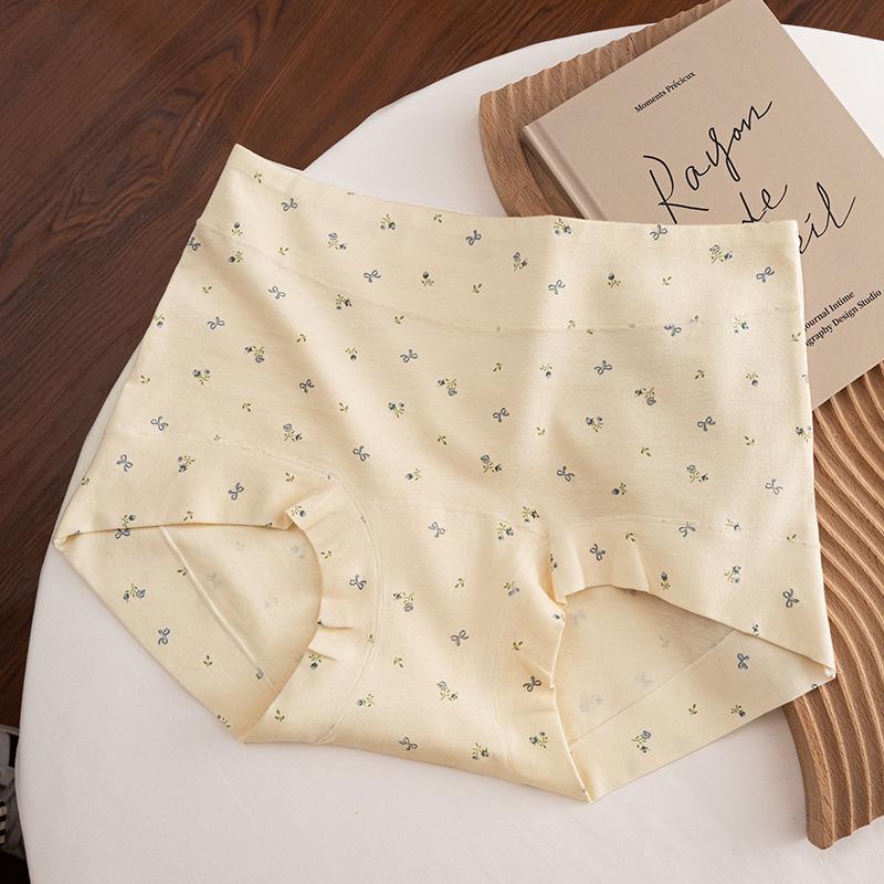 10A Antibacterial Extra Long Women's Cotton Boxer Briefs, Floral Plus Size Girls' Shorts