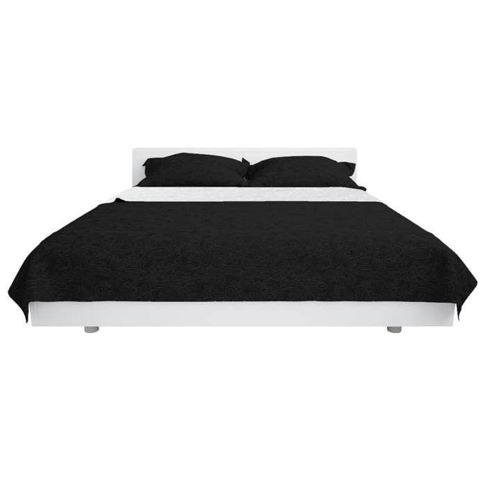 VidaXL Couvre-lit à double face matelassé 230 x 260 cm Noir et blanc
