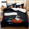 Astronaut Duvet Cover Set Outer Space Tourist Comforter Cover Set for Kids Boys Universe Planet Polyester Quilt Cover Queen King