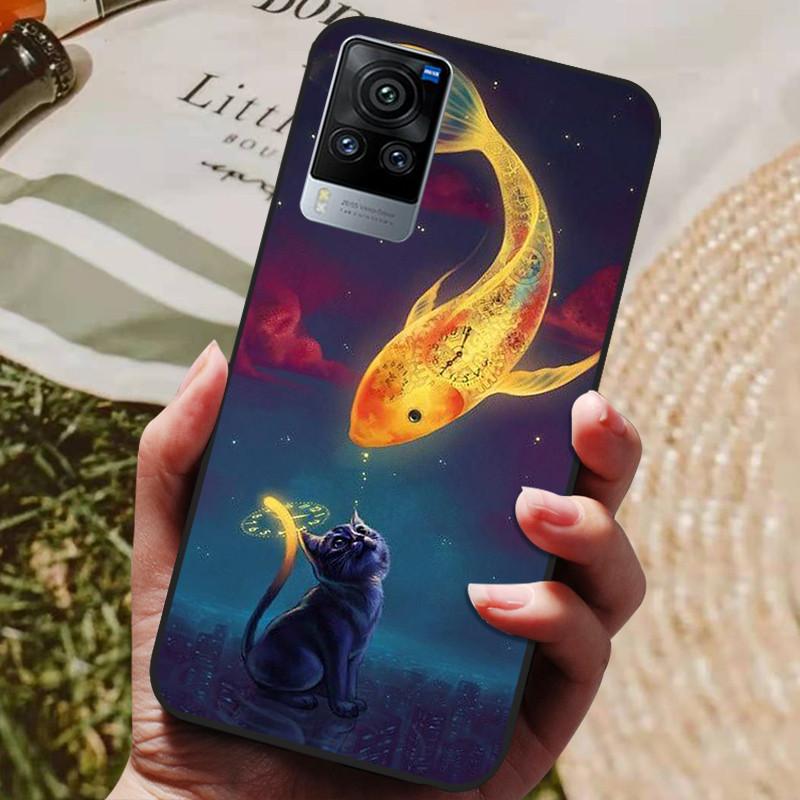 For Vivo X60 Pro Global Version Case Cat Wolf Painted Soft Silicone Phone Cases for Vivo X60 Pro Back Cover X60Pro V2046 Coque