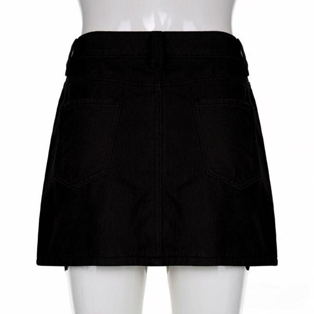 European & American Style Low-Waist Slim Hip Skirt - Autumn Solid Color