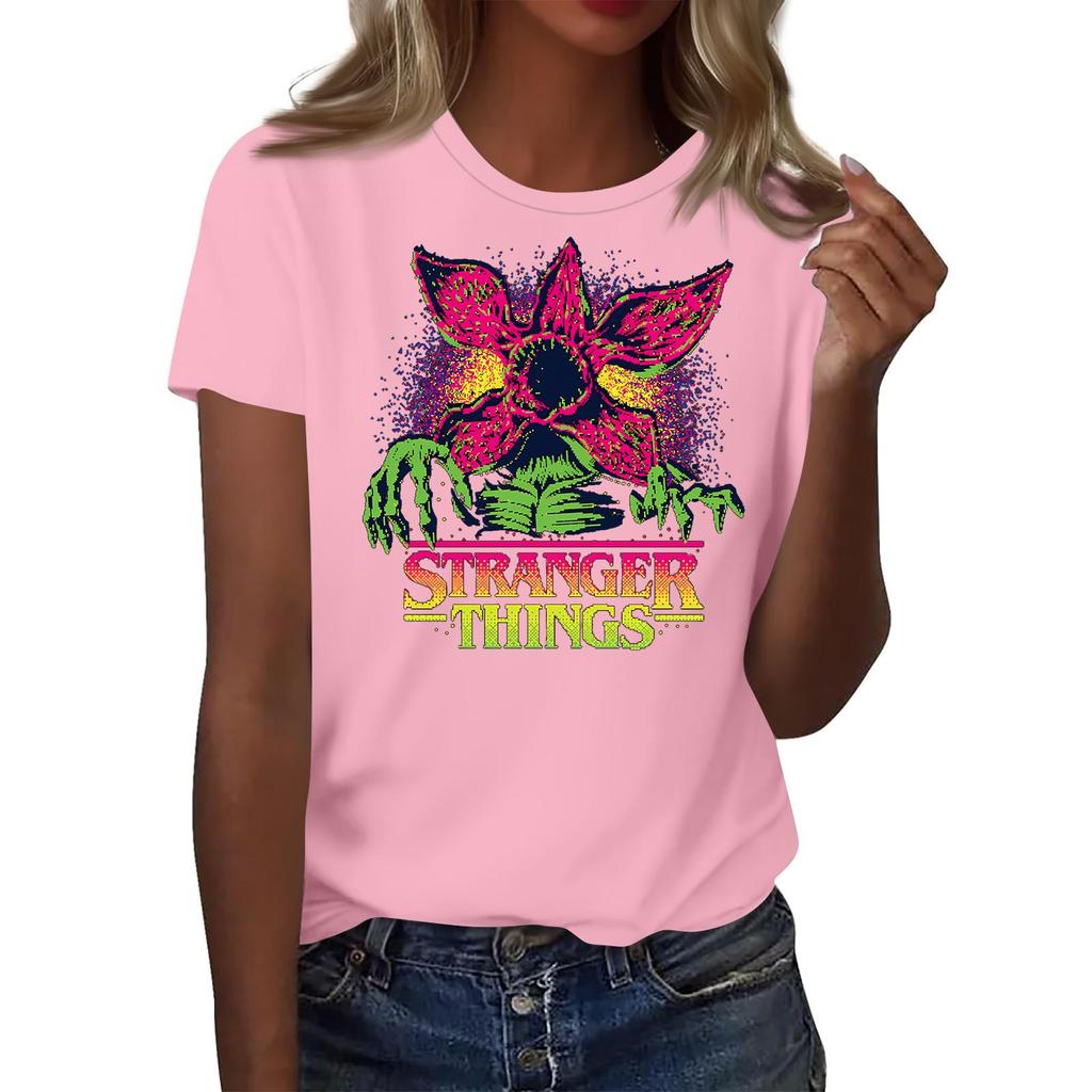 Women's Fashionable And Casual Long Sleeve Printed Short-Sleeved Top