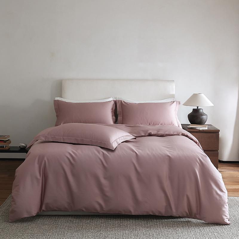 Pure Cotton Shares Xinjiang Velvet Solid Color Four-piece Set Cotton Simple Satin Skin-friendly Pure Cotton Satin Four-piece Set