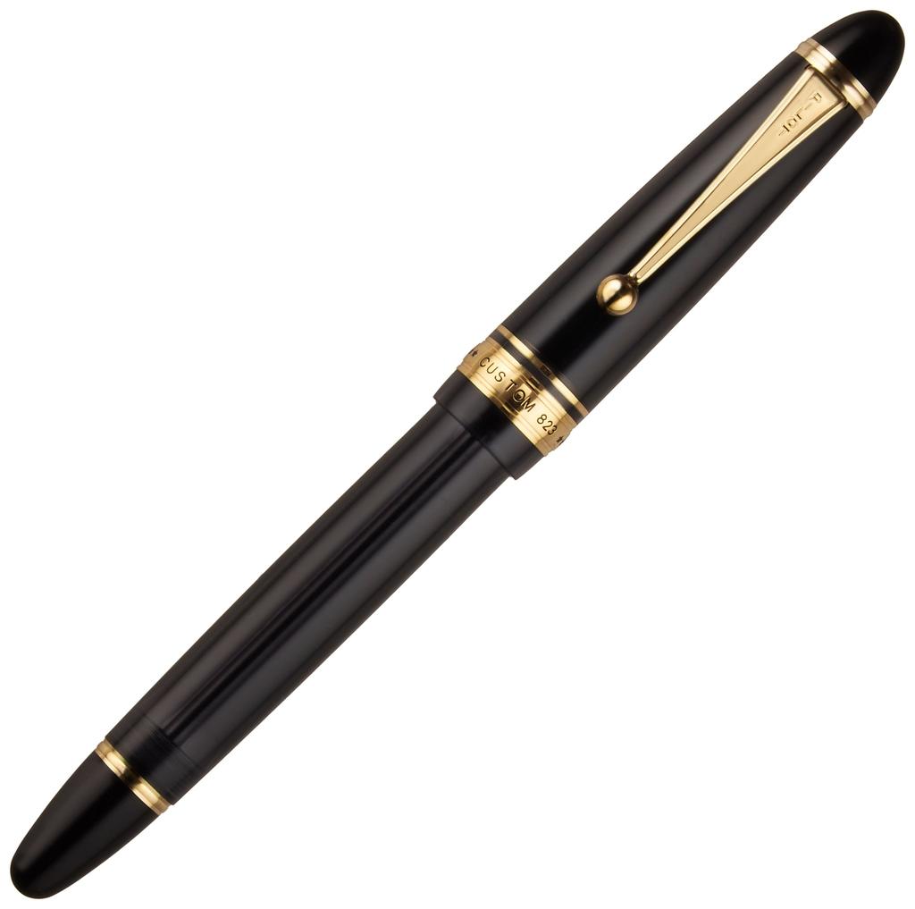 Pilot Fountain Pen Custom 823 FKK3MRPTBM საშუალო წერტილის გამჭვირვალე შავი ლილვი
