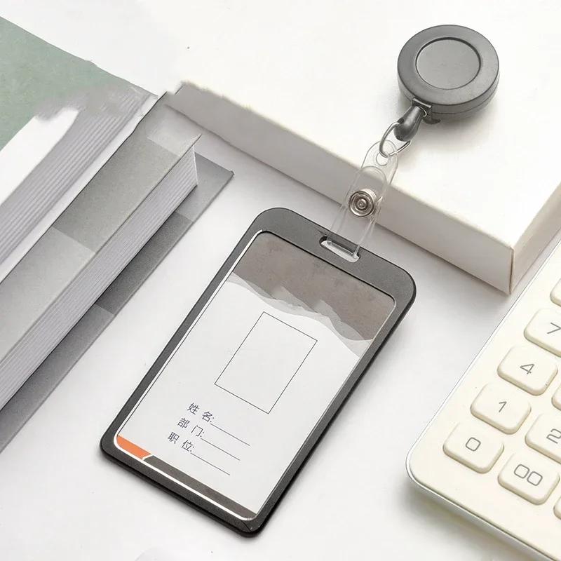 

Work Card Holders Aluminium Alloy Card Holder Employee Name ID Card Cover Metal Work Certificate Identity Badge Holder
