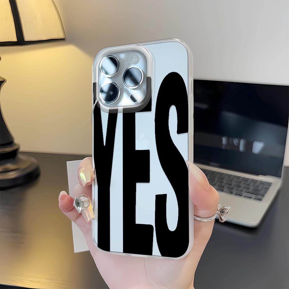 YES Personalized Art Letter Matte Semi Transparent Phone Case For iPhone 16 15 14 13 12 11 Pro XS Max XR 7 Plus Y2K Cover Funda