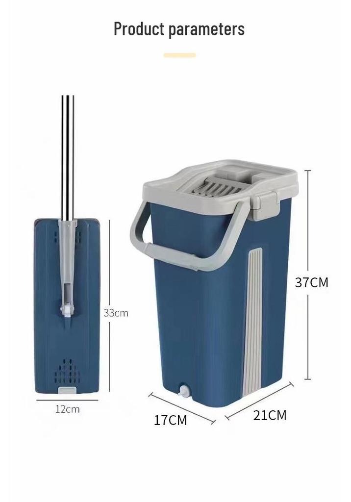 Dual-Use Hands-Free Flat Mop & Bucket Set for Dry and Wet Cleaning in Homes