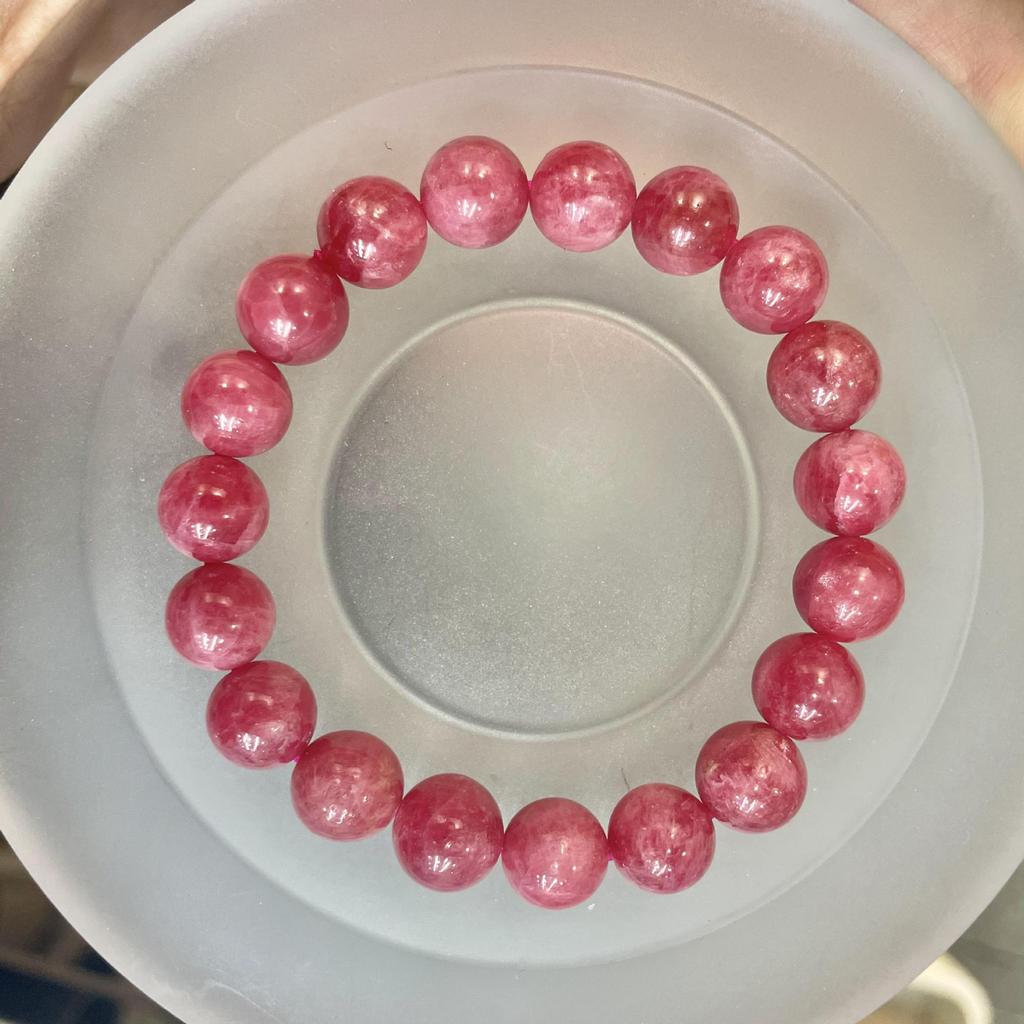Collectible Jade Brazilian Rose Hui Bracelet Single Ring Beaded Rose Red Natural Crystal Bracelet Women'S Jewelry