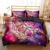 Soft Bohemian Chic Colorful Mandala Bedding Set Microfiber Galaxy Print Duvet Cover With Zipper Closure Pillow Case Home Textile