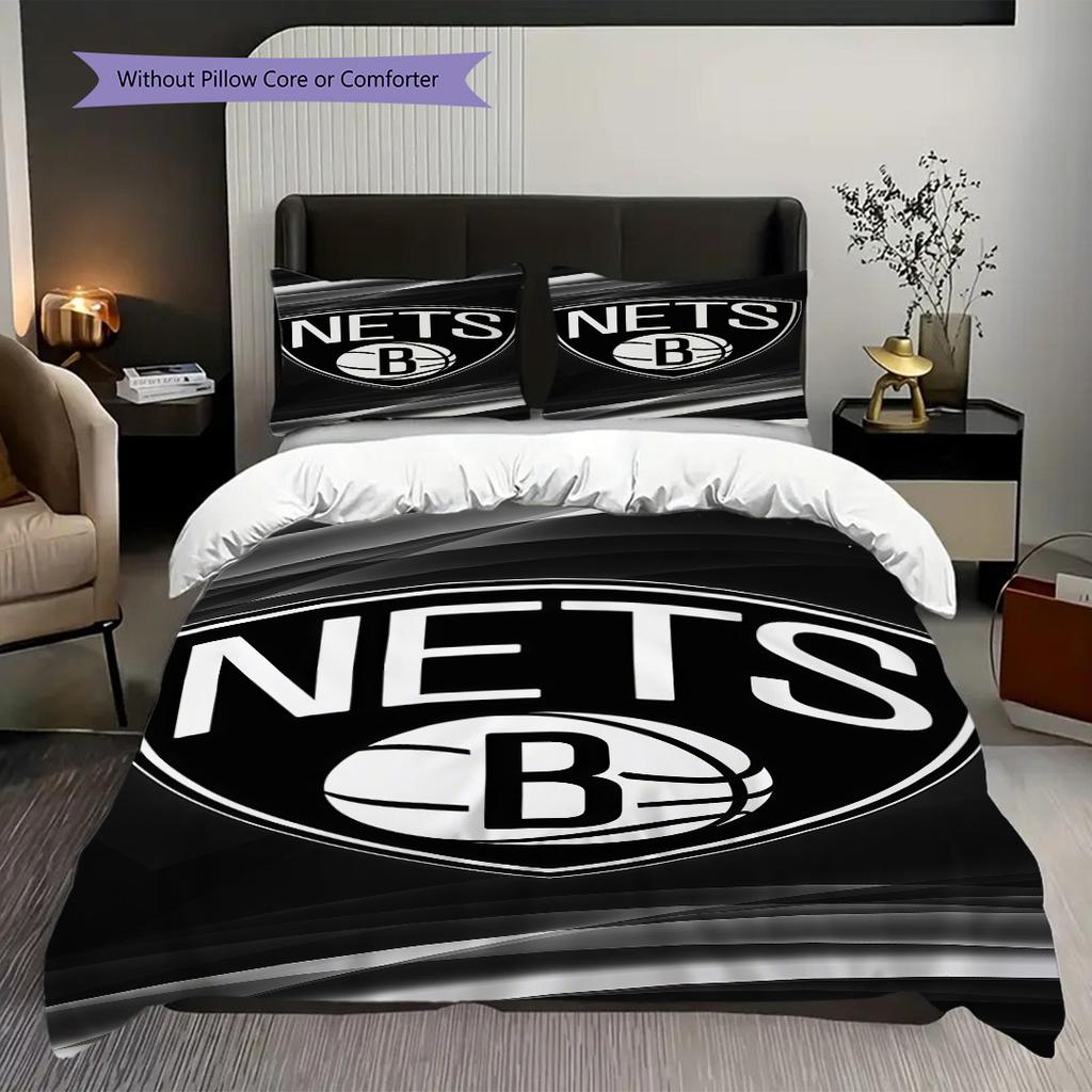 Brooklyn Nets Basketball Spirit Bedding(1 * duvet cover + 2 * pillowcase, without core)Bedding set Soft and comfortable Christmas birthday gift