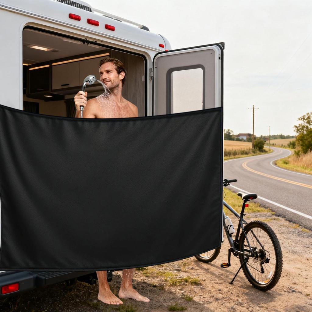RV Rear Door Drapery Magnetic Waterproof Adjustable RV Privacy Drapery With Magnetic Hooks For Truck SUV Caravan Outdoor Travel