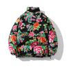 Cappotto di Cotone Taglia Larga con Stampa Floreale Stile Etnico Cinese