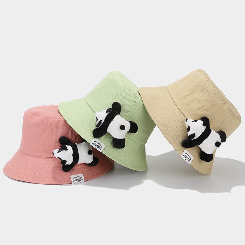 Cartoon cute panda bucket hat ins designer niche basin hat Korean version of college style couple hat