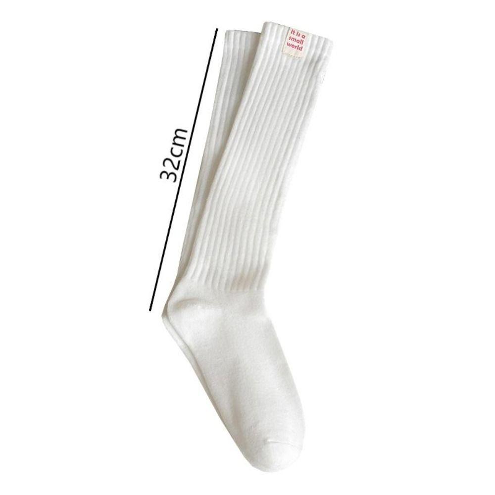 Pure Cotton Knee-high Socks Solid Color Lower Leg Socks New Long Tight Socks  Fall Winter