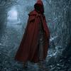 Halloween Cosplay Cloak Hooded Solid Color Design Unisex Cape Loose Fit Masquerade Party Witch Costume