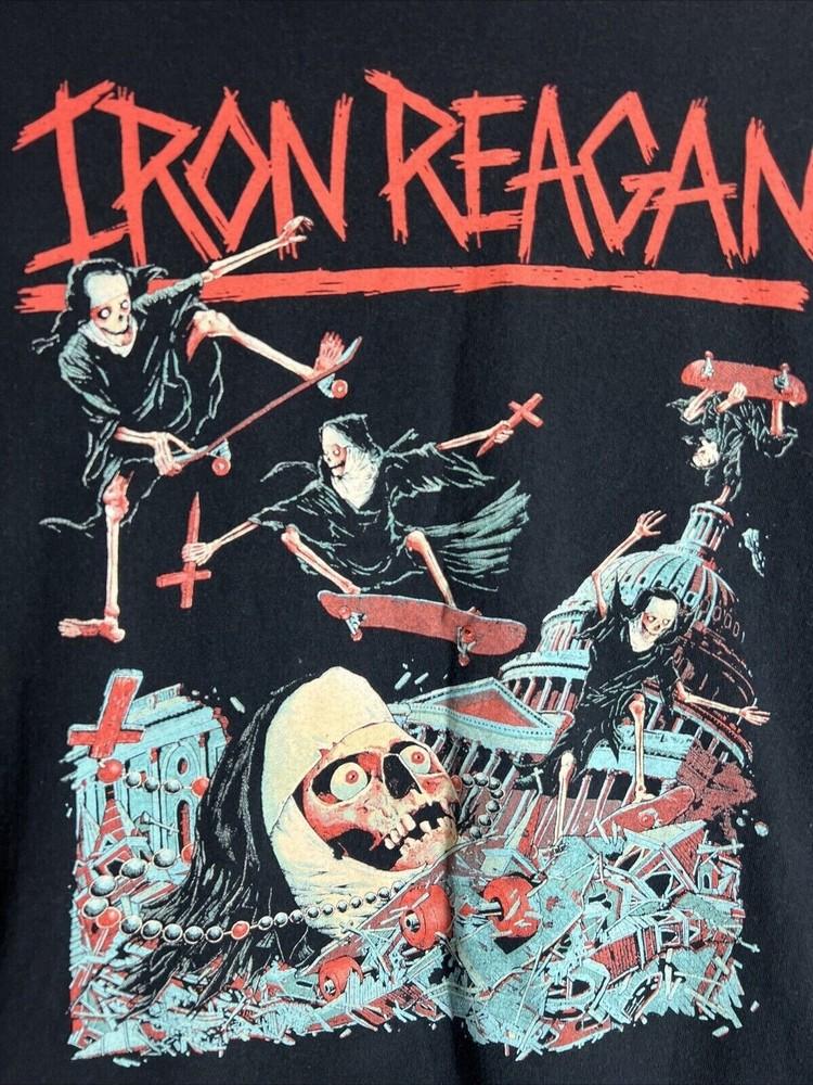 Iron Reagan Band Black Full Size Heavy Cotton T Shirt 1side BL662