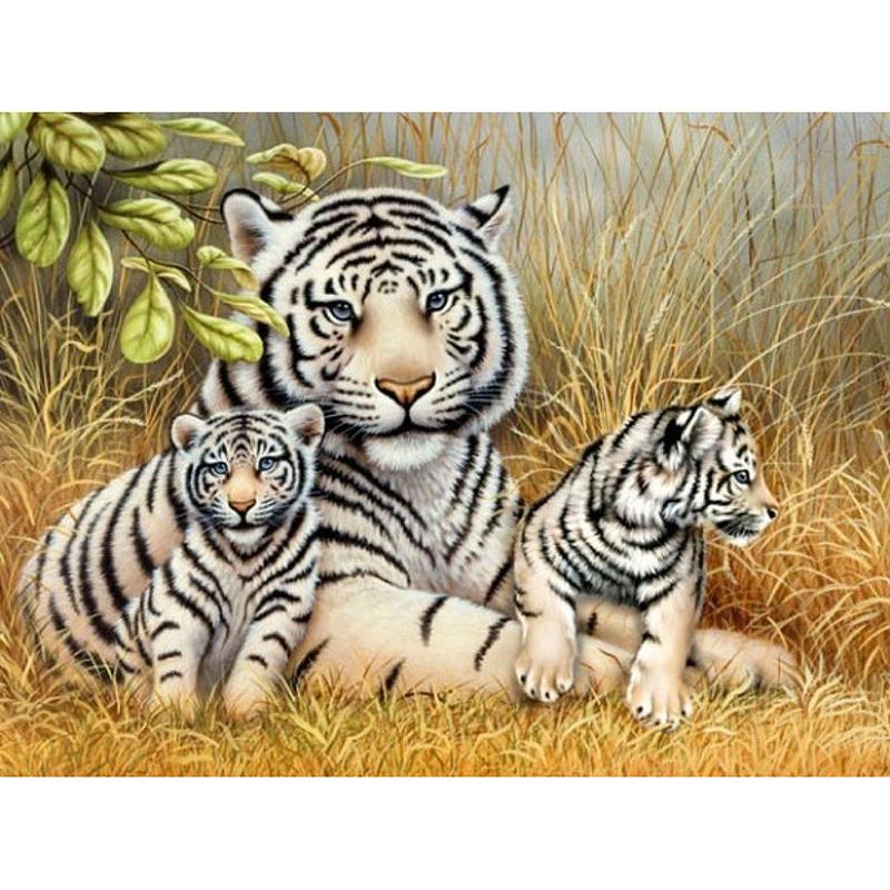 Tiger DIY 5D Diamond Painting Full Round Drill Diamond Embroidery Cross Stitch Mosaic Kits Animal Wall Art Home Decor