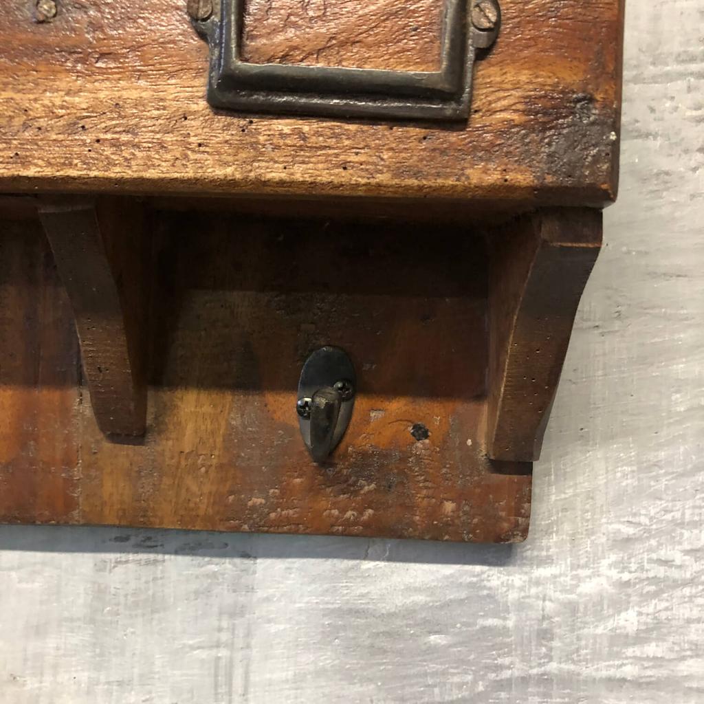 Wooden Wall Key Cabinet with Hooks