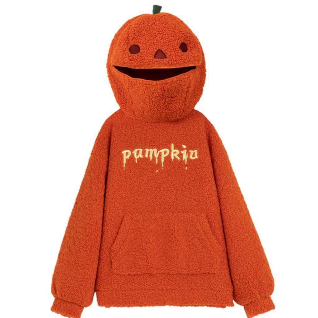Autumn/Winter American Retro Pumpkin Hoodie - Unisex Youth Pullover by National Tide Brand