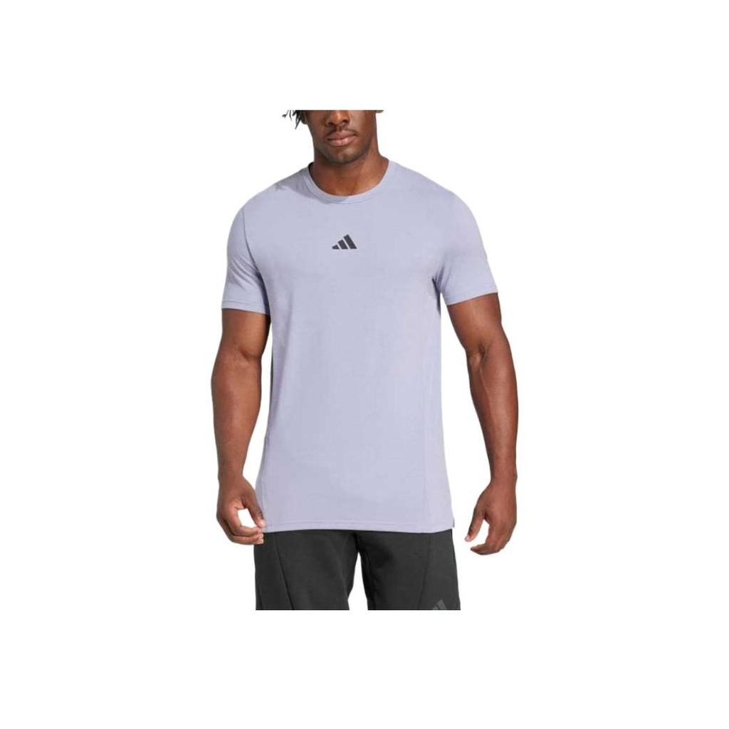 adidas Designed For Workout T-Shirt Silver Violet Men Streetwear JI5772