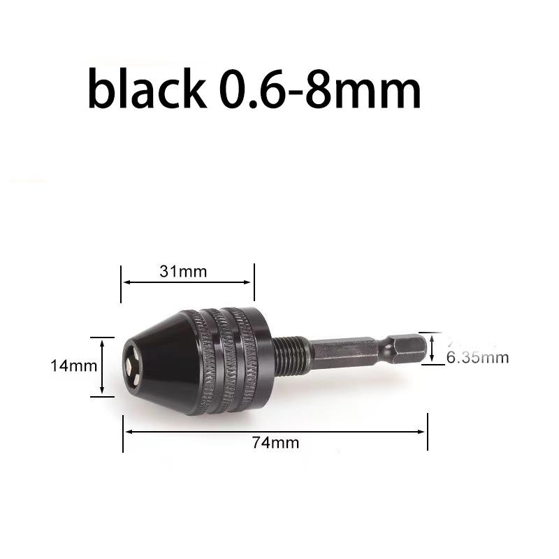 Quick-Change 3-Jaw Drill Chuck - Fits 0.3-6.5mm Bits, 3.6mm Hex Shank for Rotary Tools
