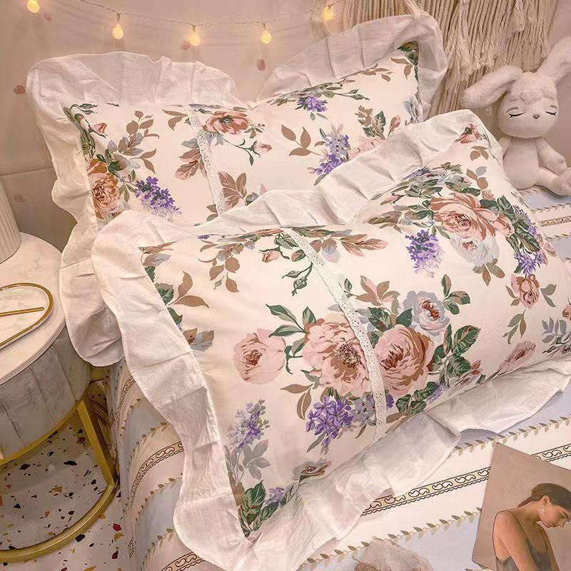 A Pair of Pure Cotton Pillowcases Spring and Autumn Large Size